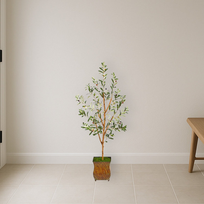 Olive Artificial Tree in Metal Planter