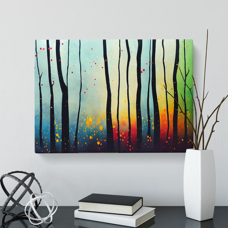 Spring Forest Splashed Vol.1 Abstract - Wrapped Canvas, 40cm H x 60cm W x 3cm D