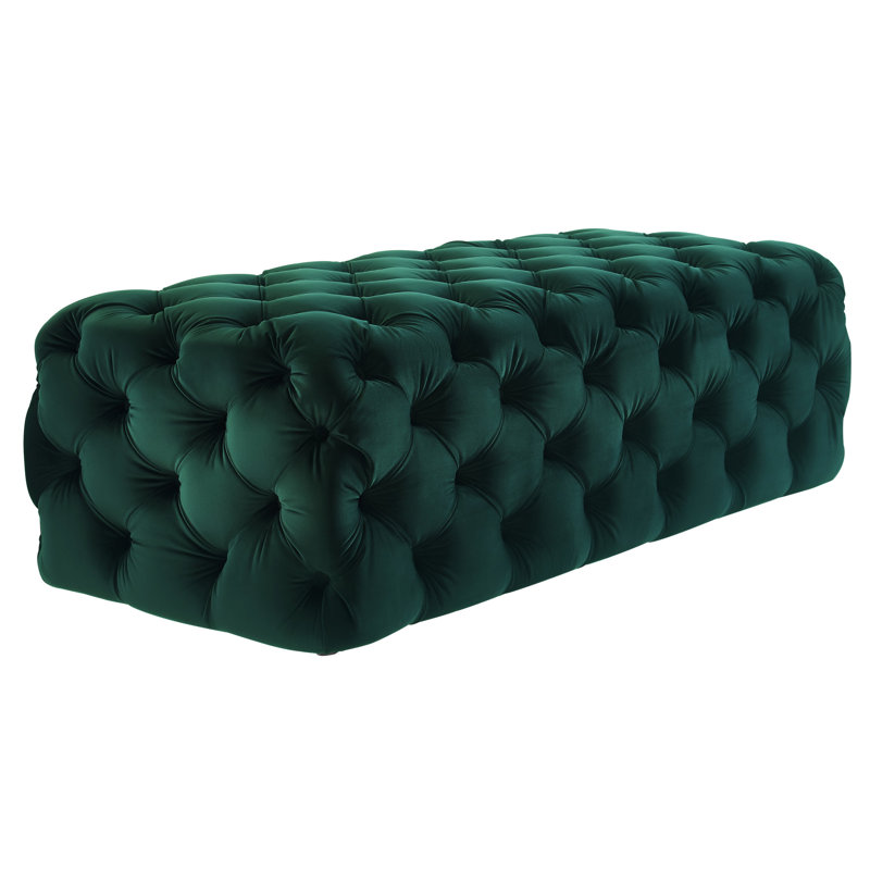 Banc avec revêtement, Velours vert boisé