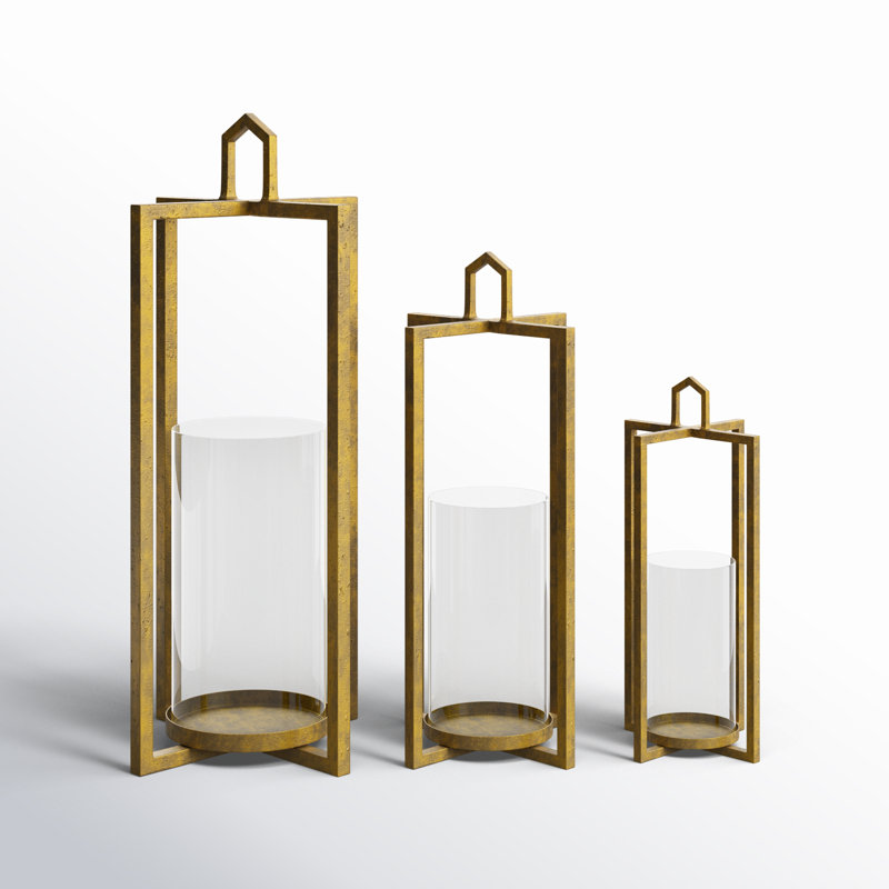 3 Piece Iron Tabletop Lantern Set
