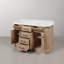 Palace 60 po Meuble-lavabo double en marbre d'ingénierie blanc Carrara-1604571608-1604571610