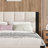 Kyrie Boucle Upholstered Bed With Square-Stitched Headboard & Wood Legs-114763645