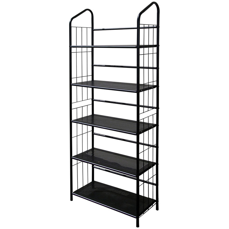 5 bibliothèques en métal noir de 64 po de hauteur - créez un espace organisé facile à assembler pour différents environnements, offrant un espace de rangement efficace pour le bureau, le salon et la pièce