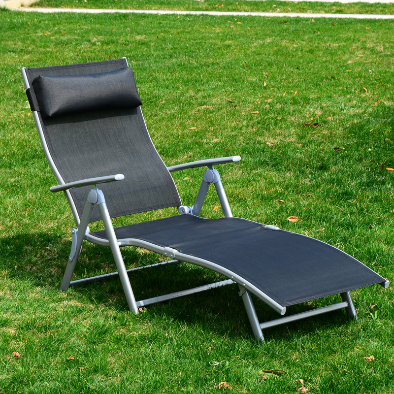 137cm Long Reclining Single Chaise, Black