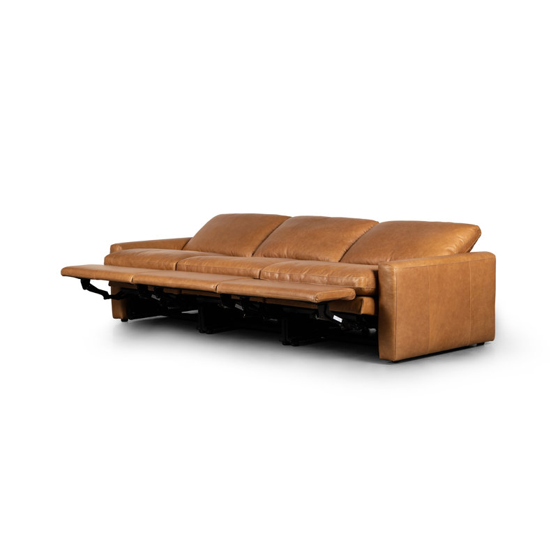Tillery Power Reclining Sofa, Sonoma Butterscotch Top Grain Leather