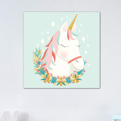 " Unicorns And Flowers I " by Noonday Design