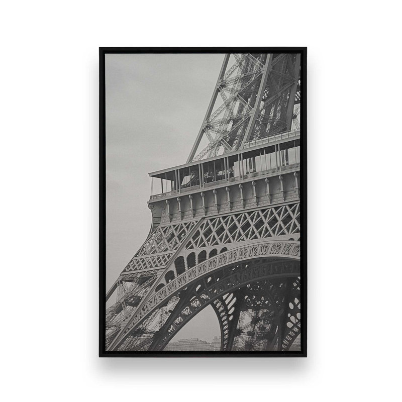 Toile roulée Paris Heights, Cadre flottant noir satiné, H 32,75 po x l 48,75 po x P 1,75 po