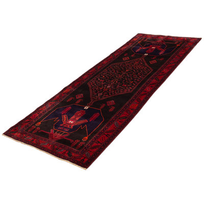 Zarena One-of-a-Kind 4'11" x 13'3" 1990s Runner Wool Area Rug in Black