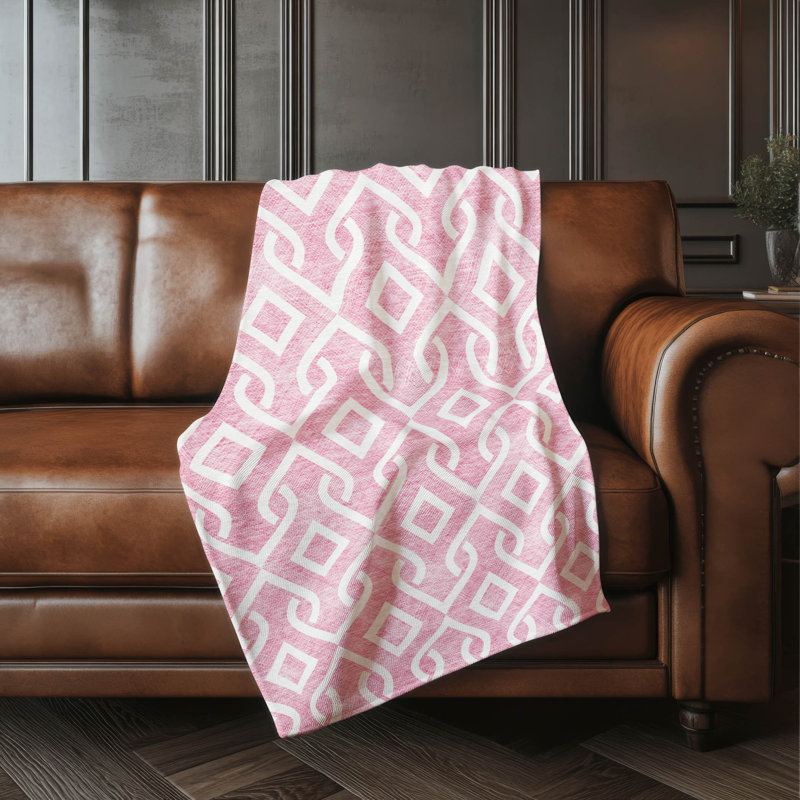 Jeté géométrique Addison Sherpa ASB621, Rosé