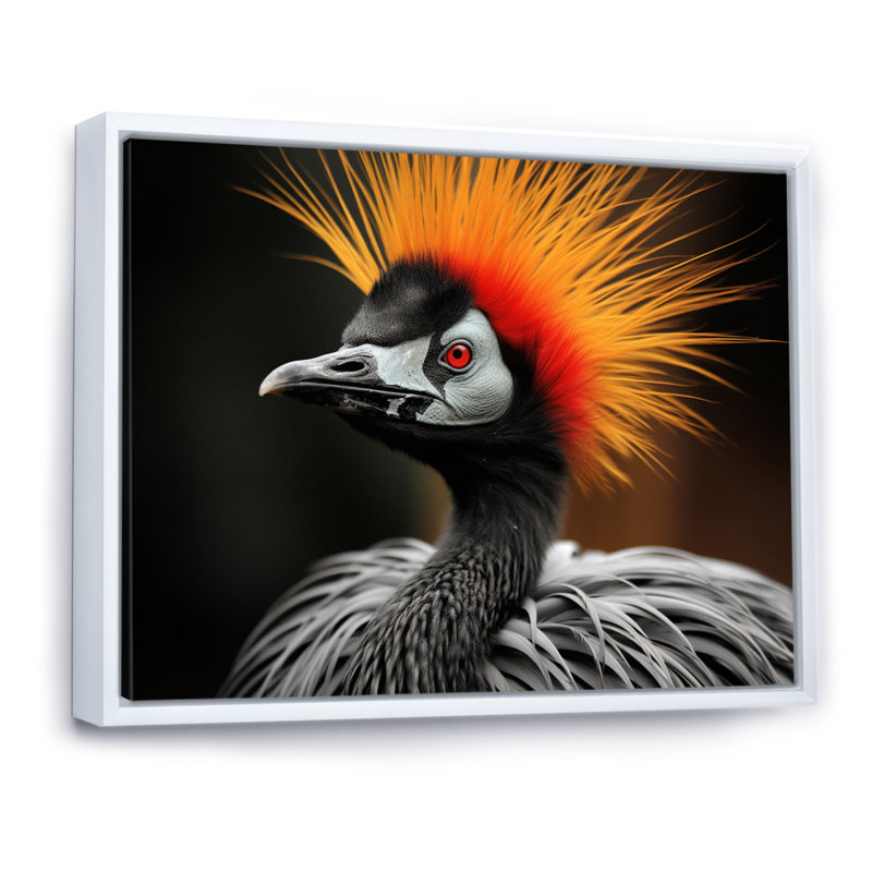 Cranes d'Afrique, beauté II, H 12 po x l 20 po x P 1 po, Cadre flottant blanc