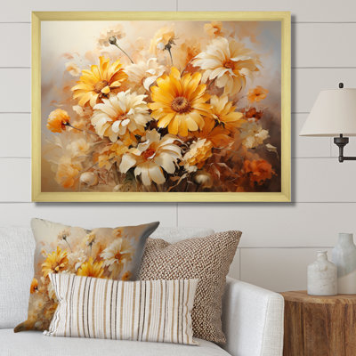 Impression romantique sur toile, tournesols beiges beige IV