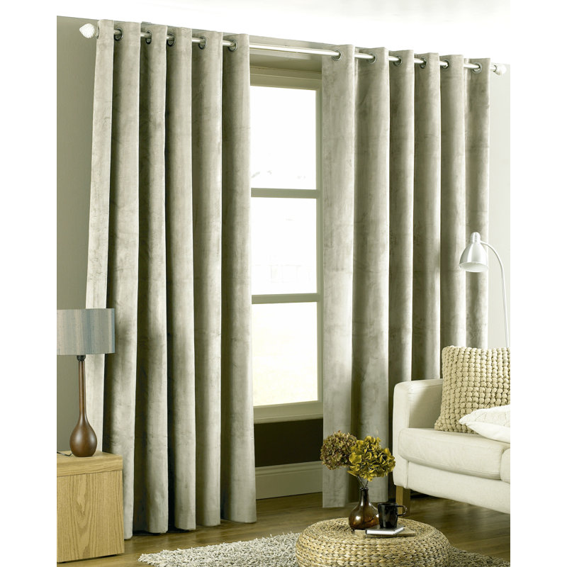 Lachlan Room Darkening Curtain Pair, Silver, 168 W x 183 D cm