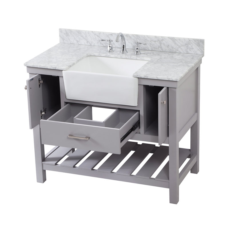 Ensemble de meuble-lavabo simple 42 po Pelaghia, Gris