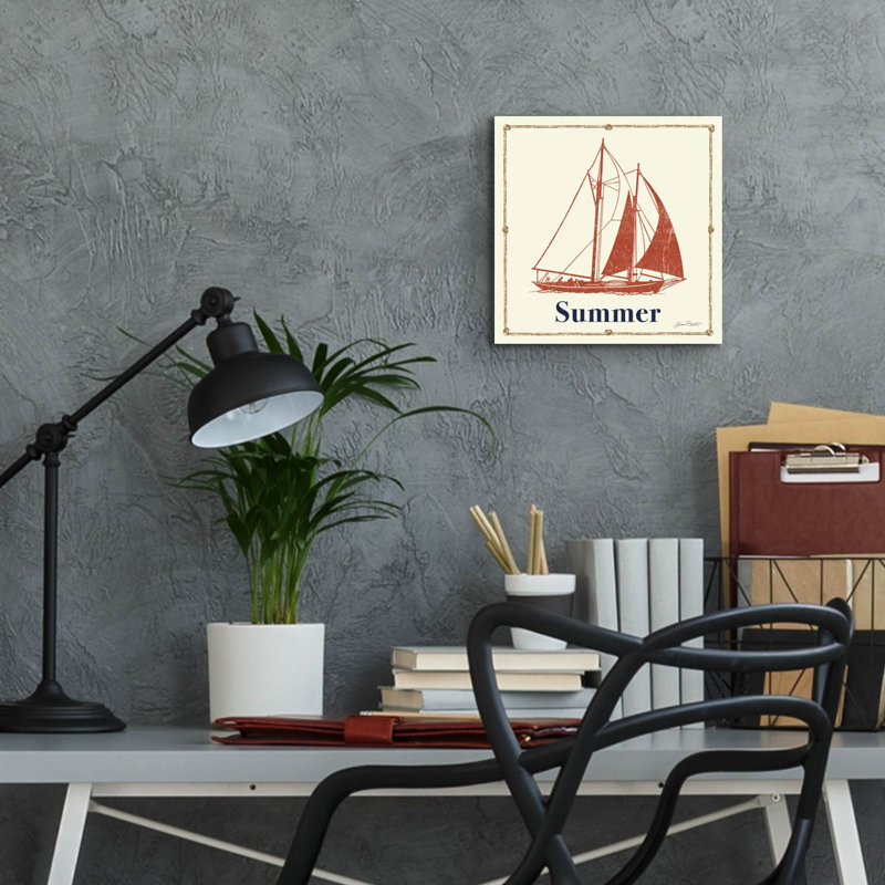 «Vintage Nautical Jp2752a» par Jean Plout, art mural en verre acrylique, H 12 po x l 12 po x P 0,13 po