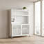 Freestanding Kitchen Sideboard with Wheels and Adjustable Shelves