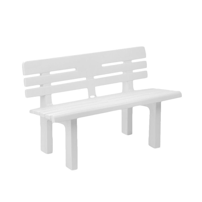 Izabella Plastic Outdoor Bench, White