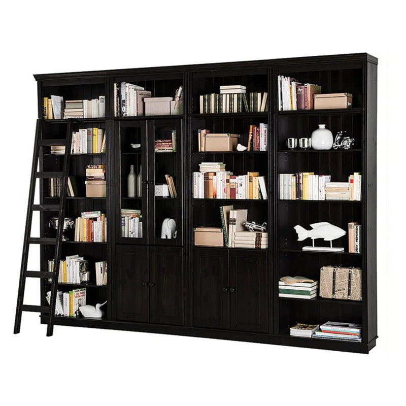 Fieldway 223cm H x 296cm W Bookcase, Black