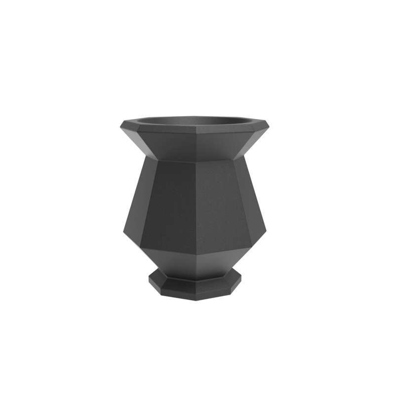 Origami - Kashi Planter, Anthracite, 9.75" H x 8.5" W x 8.5" D