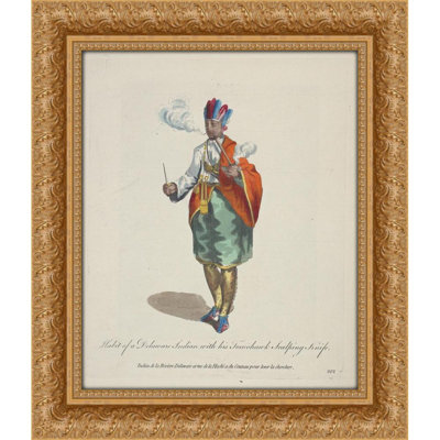 Habitude d'un Indien du Delaware avec son couteau à découper Tomohawk (1757-1772)