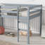 Lit mezzanine simple gris, bois d'hévéa massif. Inclus. Plateforme de lit à lattes renforcée pour plus de durabilité. Profitez au maximum du rangement. Couleur de repos stable à faible hauteur. Fabriqué en bois. Utilisation à long terme. Rangement.-1267244117
