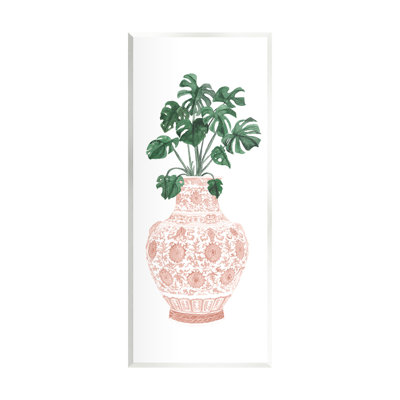 Art mural Monstera avec vase orné par Melissa Wang