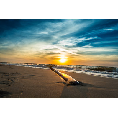 Bottle O The Beach - Wrapped Canvas Print