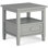 Table de bout transitionnelle moderne en bois massif de 20 po de large gris brouillard