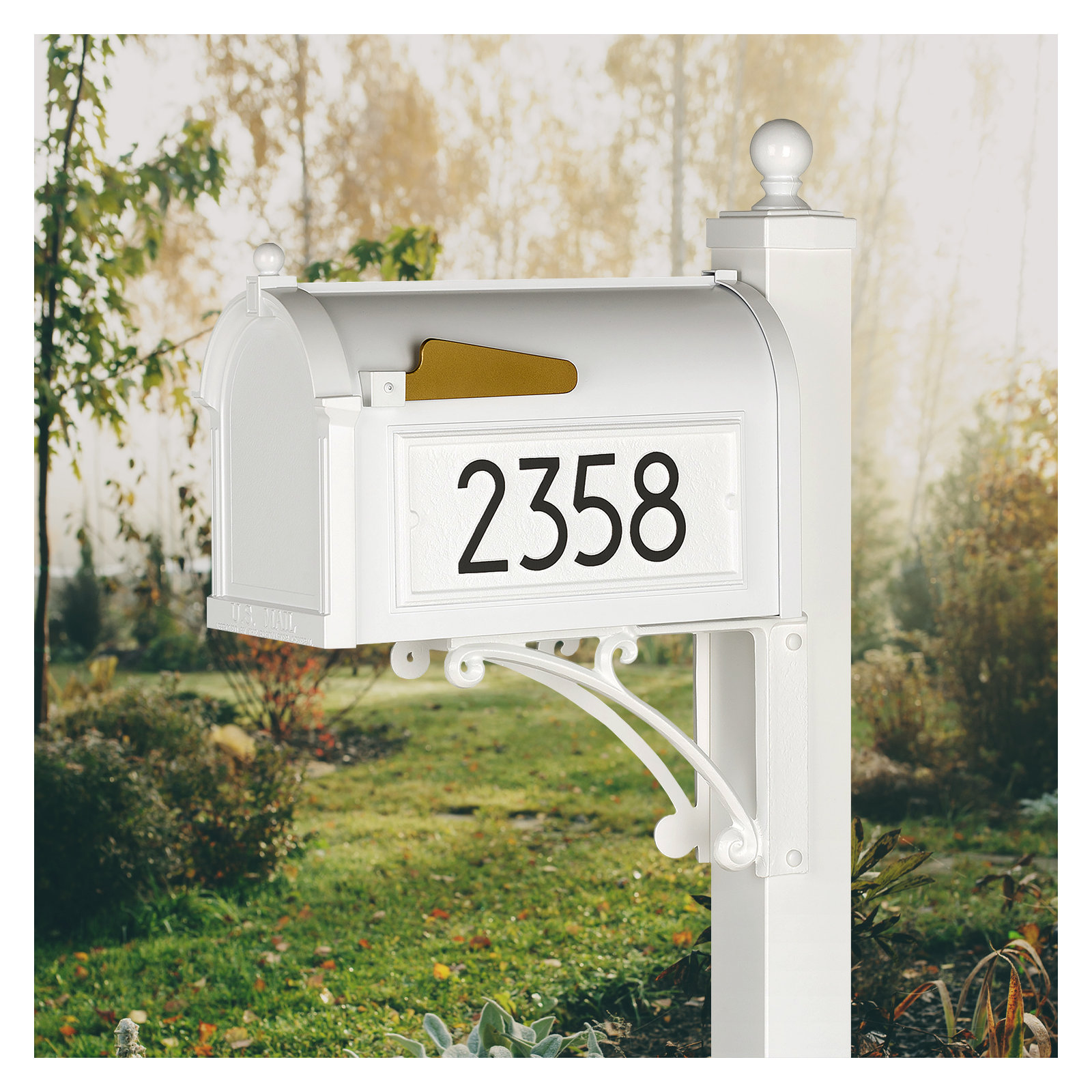 Modern Mailbox, White/Black, Yes