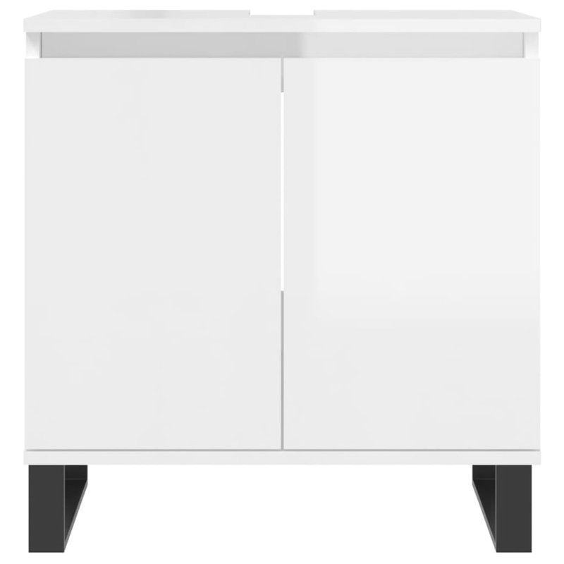 Mariapaula Floor Mounted Bathroom Cabinet, High Gloss White