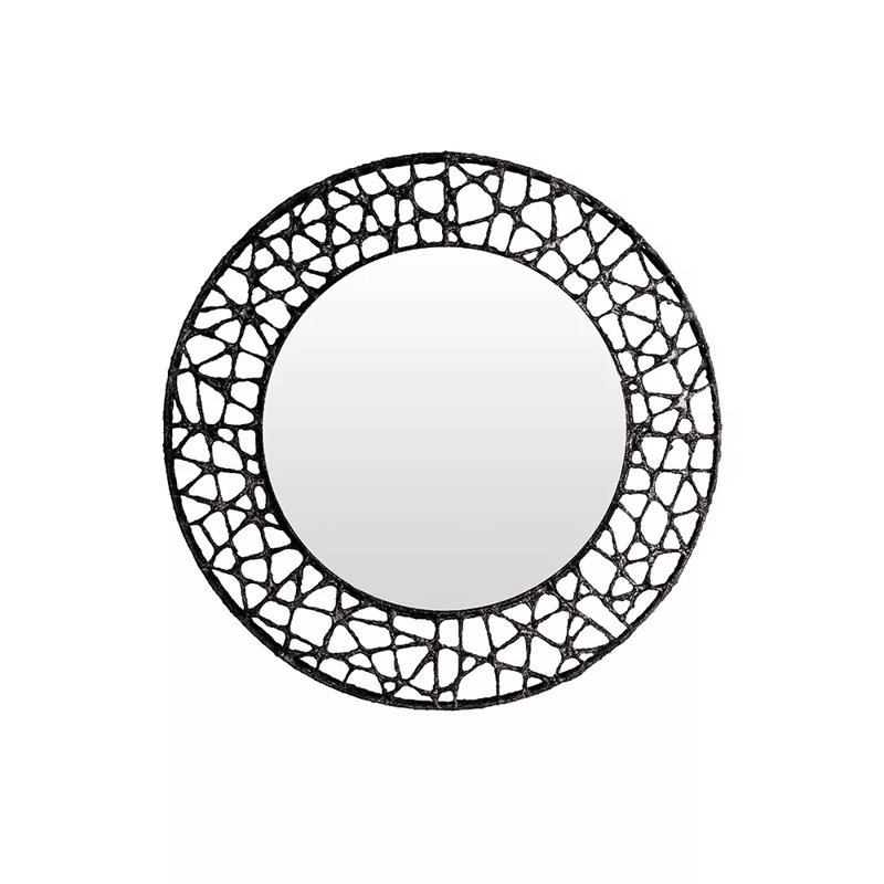 Cuc Me Round Mirror, 30" H x 30" W, Brown