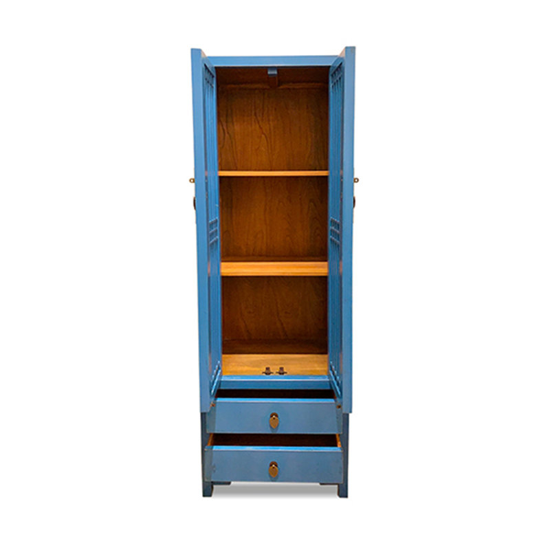 Armoire haute à lattes - bleu