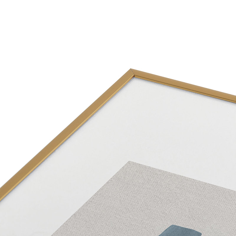 Mid Century Blue II, encadré sur papier, Or, H 24 po x l 18 po