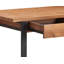 Bureau d'écriture avec tiroir de rangement pleine longueur Serta Leighton, style rustique moderne, plateau de table en bois massif naturel