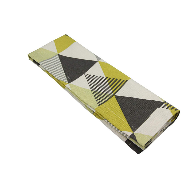Amelia 100% Cotton Geometric Rectangle Napkin, Ochre Yellow
