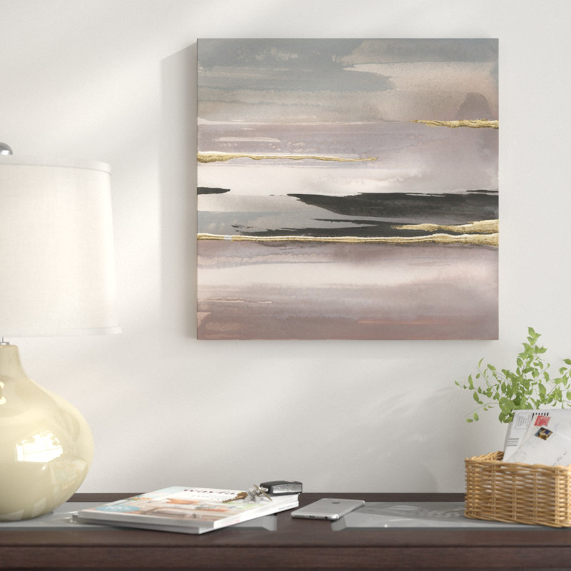 Reproduction d’art sur toile tendue gilded matinée brouillard ii, H 12 po x l 12 po x P 0,75 po, Toile tendue, Pas de tapis