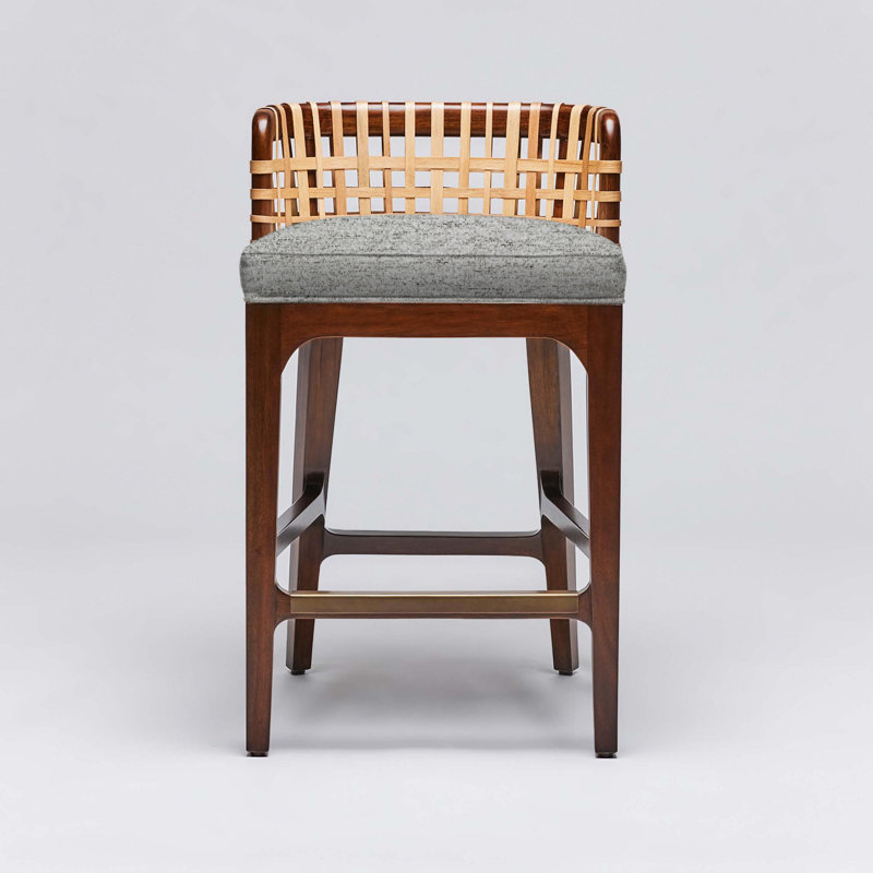 Tabouret de comptoir 26,5 po Palms, Cadre jade / châtaignier