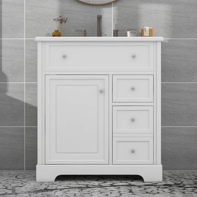Meuble-lavabo 30 po avec comptoir, porte et deux tiroirs