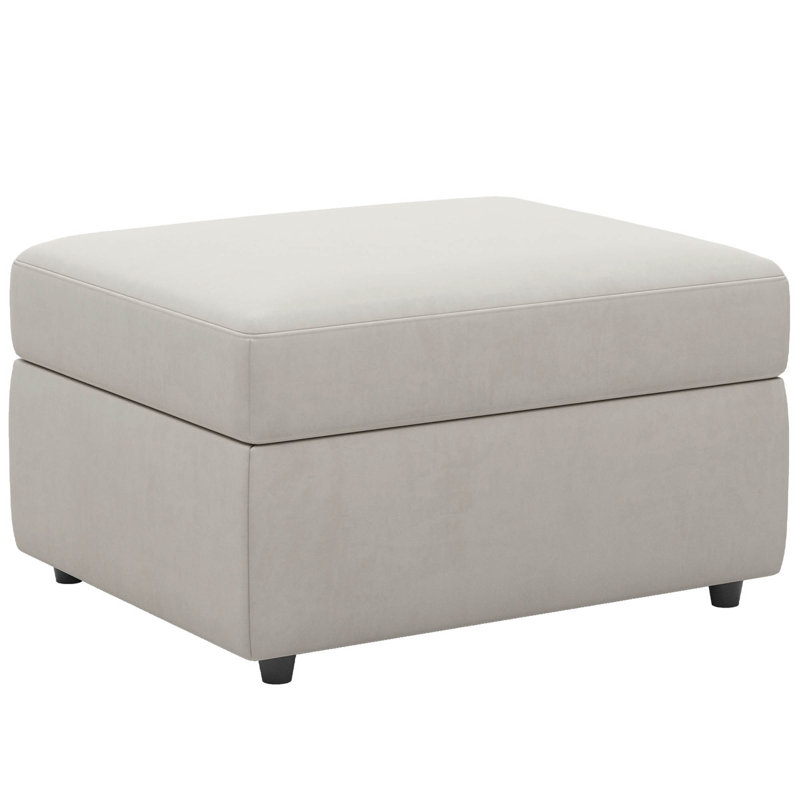 Rafael Storage Ottoman Module For Sofa Set As A Seat And Low Table, Beige Velvet