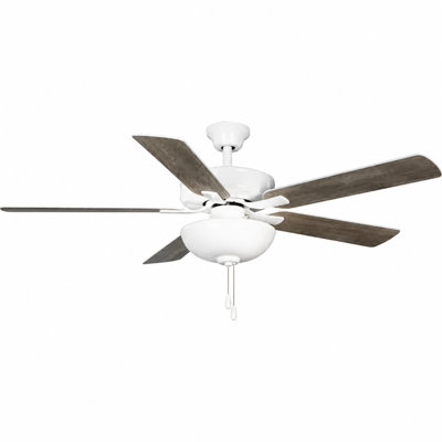 AirPro 52 po Ventilateur de plafond d'intérieur transitionnel blanc avec pales au fini bois antique