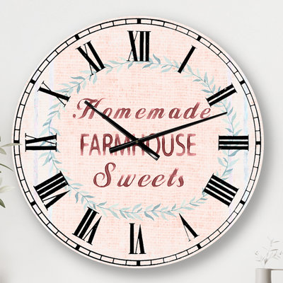 Farmhouse Florals X - Horloge murale Farmhouse