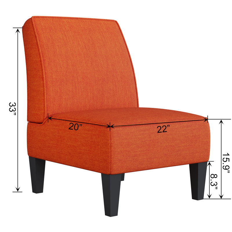 Leanne 22'' Wide Slipper Chair, Orange