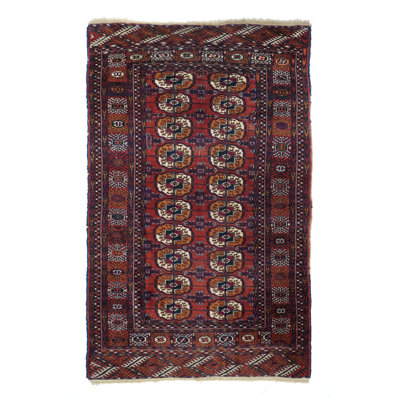 One-of-a-Kind Hand-Knotted 3'8" x 5'9" Wool Area Rug in Red/Brown