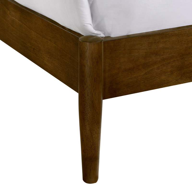 William Panel Bedroom Set In Walnut, Queen, 5 Pcs: Bed, Dresser, Mirror, Chest, Nightstand
