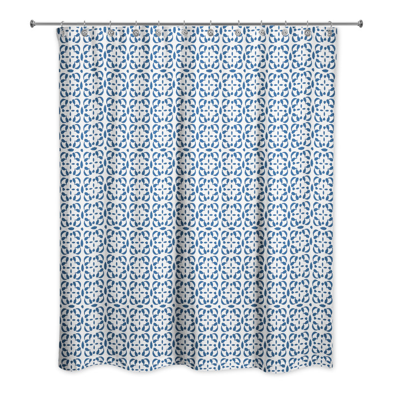 Rideau de douche simple Alondria, Bleu marine