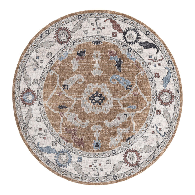 Erica Floral Indoor Rug, Round 7'