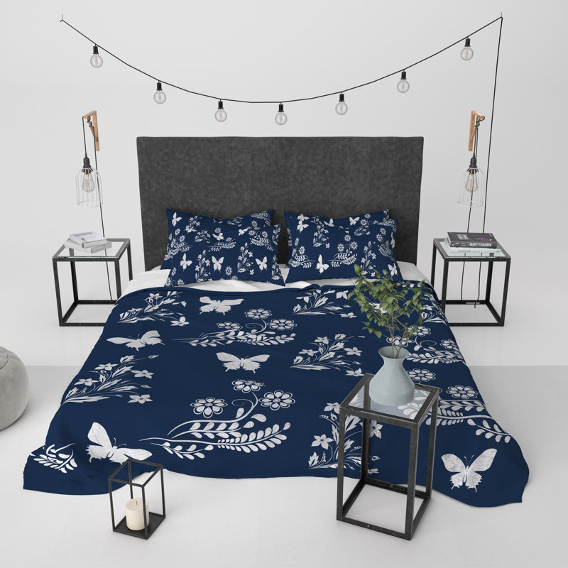 Floral Duvet Cover, King Duvet Cover + 2 King Shams