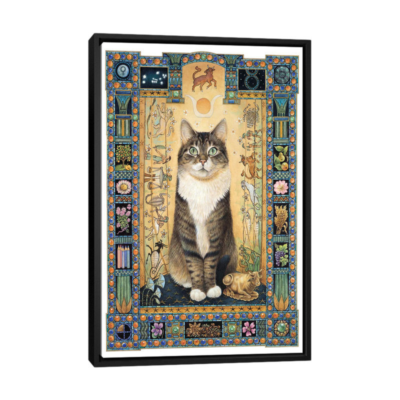 « taurus gemma », impression sur toile, H 26 po x l 18 po x P 1,5 po, Pas de tapis, Toile avec cadre noir