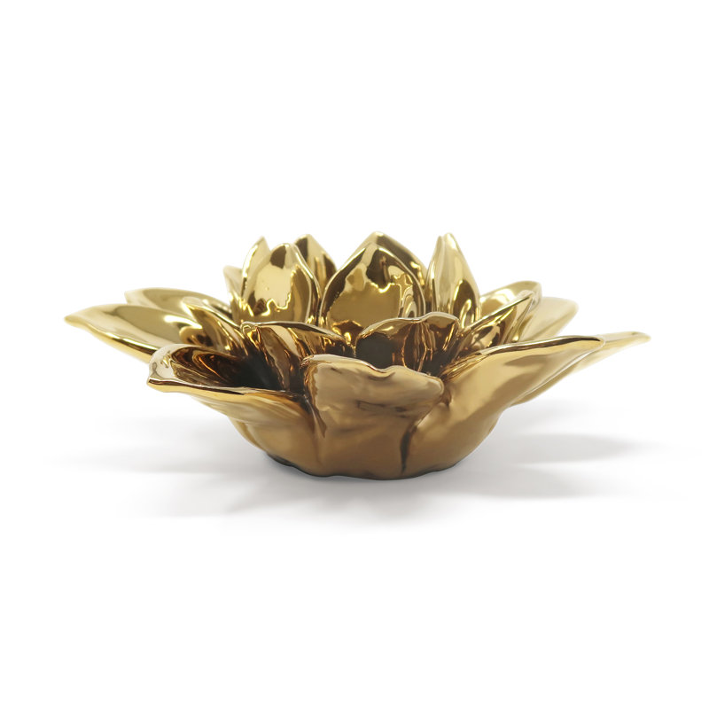 Gold Flower Shaped Tealight Holder