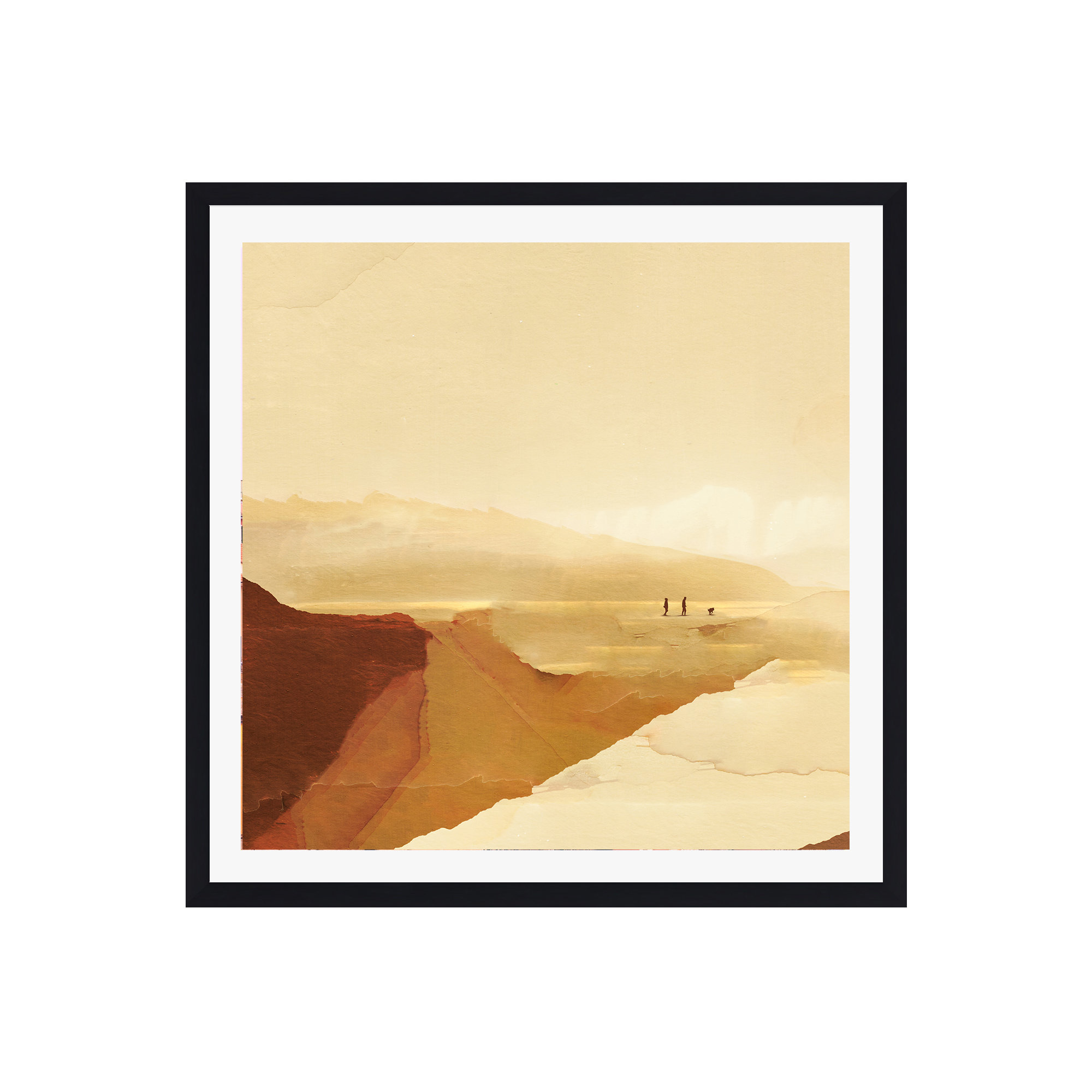 Sunset Walk, Black Framed Paper, 20" H x 20" W x 0.75" D, Yes
