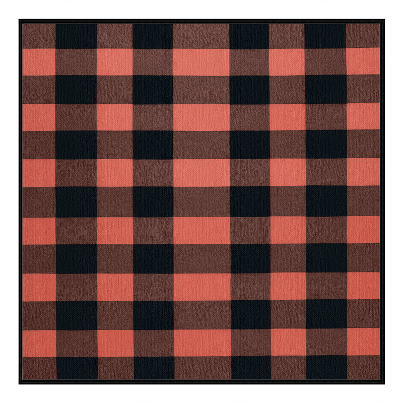 Machine Washable Botanical Brown Area Rug, Square 3'